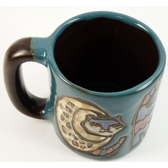 Large Cat Coffee Mug Cats Design by Mara Mexico Studio Art Pottery Signed - Picture 4 of 7